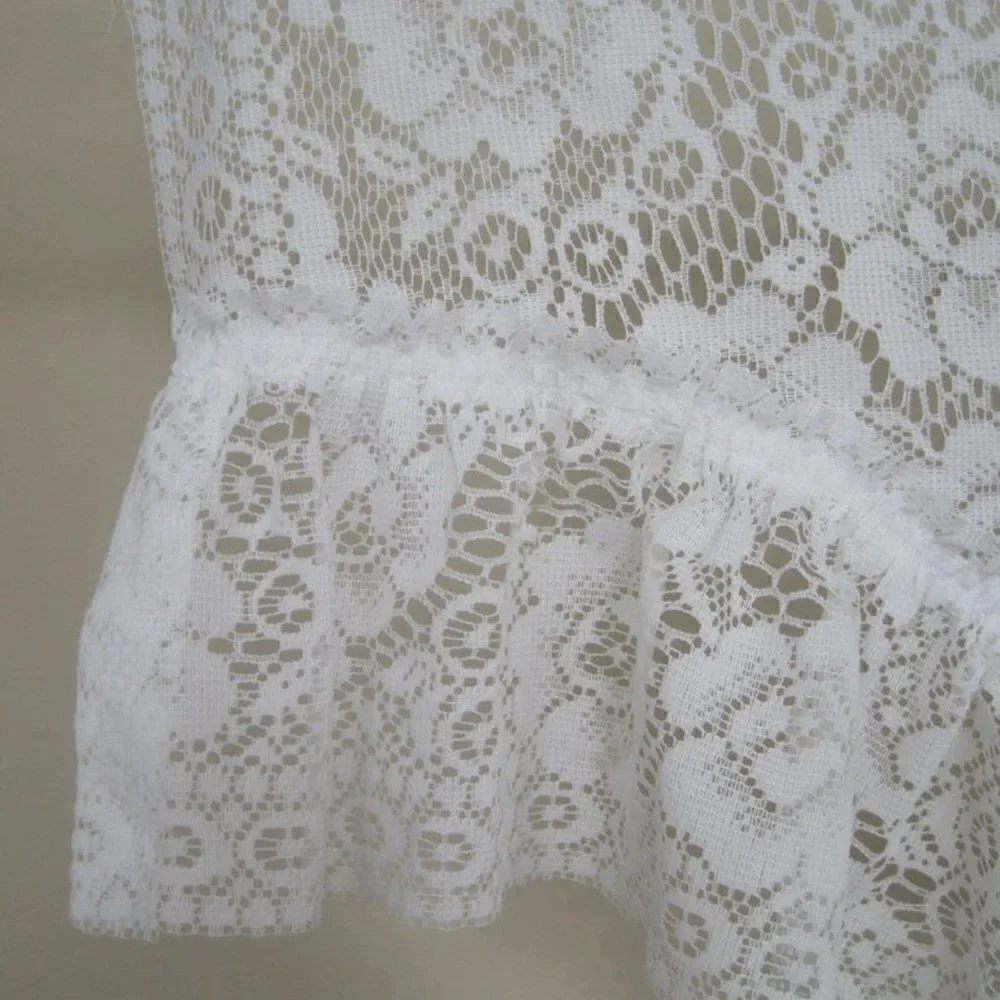 Curtain Lace Ruffled Valance Floral Flower 39.5x19